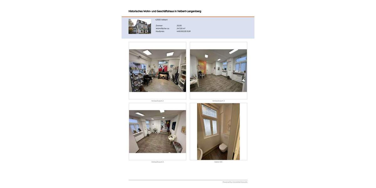 Historisches Wohn- und Geschäftshaus in Velbert-Langenberg 2 zimmer
