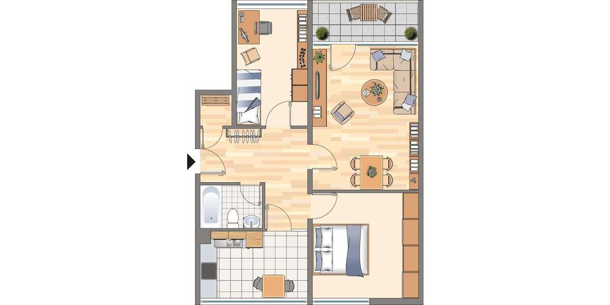 Etagenwohnung Dortmund Hörde - 3 Zimmer, 73 m&sup2;, 384&euro; | Angebot:26458186