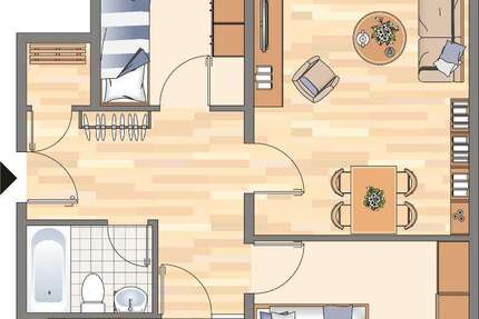 Wohnung Dortmund Hörde - 3 Zimmer, 73 m&sup2;, 384&euro; | Angebot:26458186
