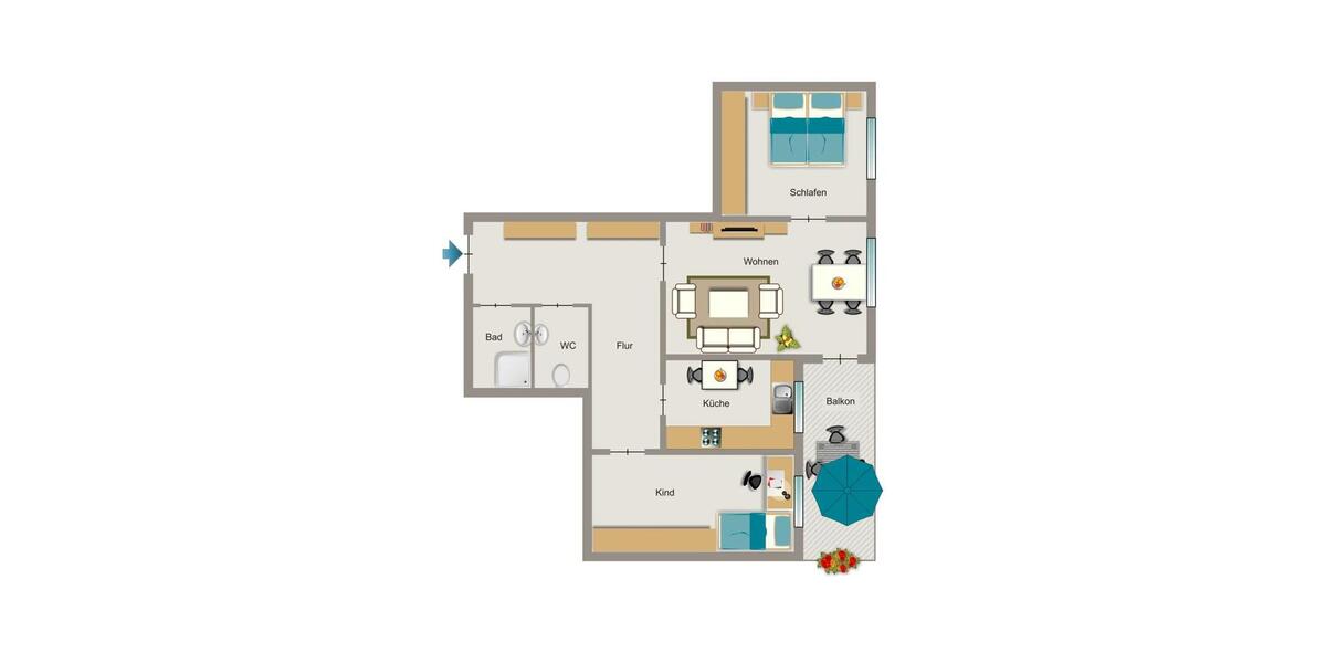 Etagenwohnung Herten - 3.5 Zimmer, 69 m&sup2;, 573&euro; | Angebot:26486358