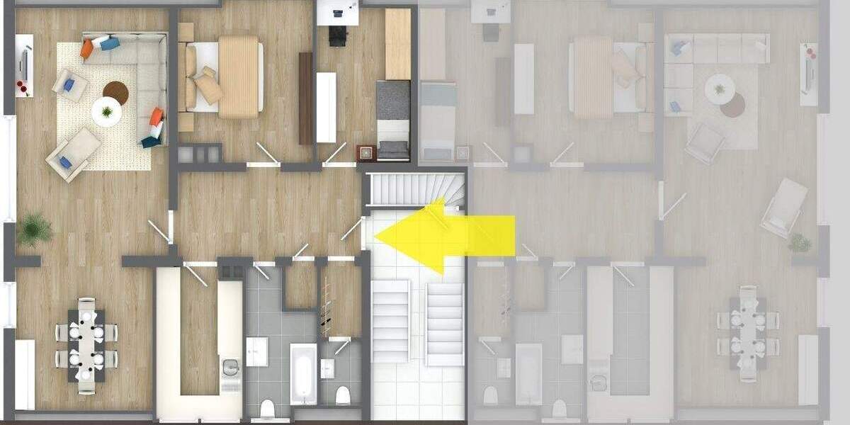 Etagenwohnung Bochum Harpen - 4 Zimmer, 82 m&sup2;, 165.000&euro; | Angebot:25663250