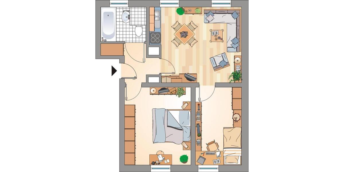 Erdgeschoßwohnung Gelsenkirchen Resse - 3 Zimmer, 47 m&sup2;, 379&euro; | Angebot:25131696
