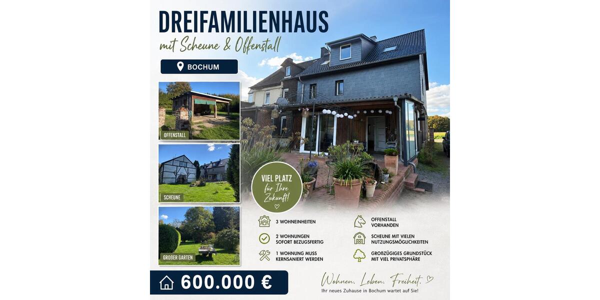 Mehrfamilienhaus, Wohnhaus Bochum Bochum-Nord - 600.000&euro; | Angebot:27254553