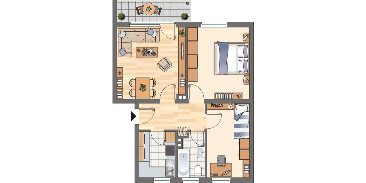 Etagenwohnung Castrop-Rauxel Deinighausen - 3.5 Zimmer, 56 m&sup2;, 489&euro; | Angebot:26447336