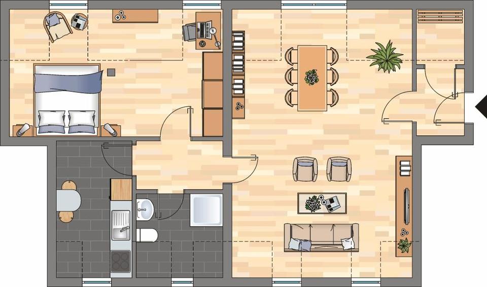 Dachgeschoßwohnung Herne Wanne - 2 Zimmer, 60 m&sup2;, 459&euro; | Angebot:26492232