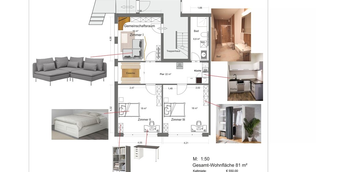 Helles WG-Zimmer für Studentin / weibl. Azubi in Schwelm 3 zimmer