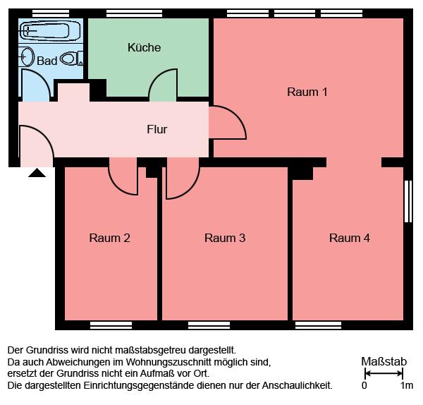 Etagenwohnung Witten Herbede - 4 Zimmer, 73 m&sup2;, 569&euro; | Angebot:26495976