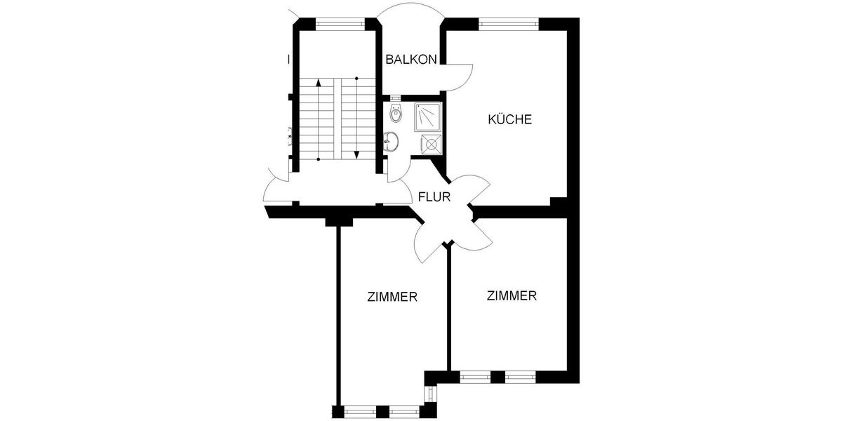 Etagenwohnung Hagen Hagen-Nord - 2 Zimmer, 64 m&sup2;, 371&euro; | Angebot:26535237