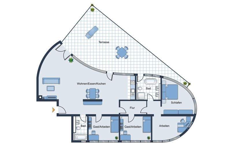 Etagenwohnung Essen Bredeney - 5 Zimmer, 190 m&sup2;, 2.700&euro; | Angebot:25801667