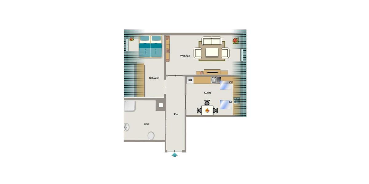Dachgeschoßwohnung Bochum Werne - 2.5 Zimmer, 60 m&sup2;, 464&euro; | Angebot:26498527