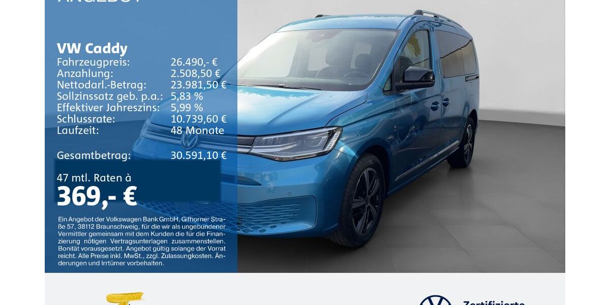 VW Caddy Maxi 89.538 km 25.990 &euro; Gelsenkirchen 45888