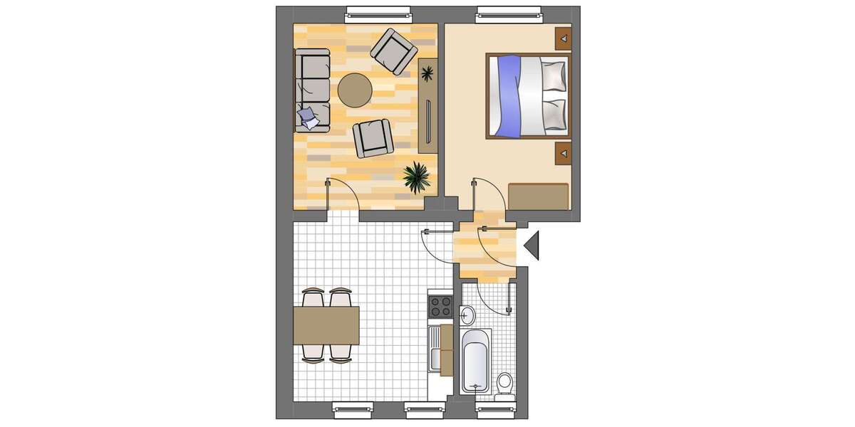 Etagenwohnung Dortmund Gartenstadt - 2 Zimmer, 48 m&sup2;, 474&euro; | Angebot:26890058