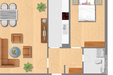 Wohnung Essen Bochold - 2 Zimmer, 61 m&sup2;, 442&euro; | Angebot:26905646