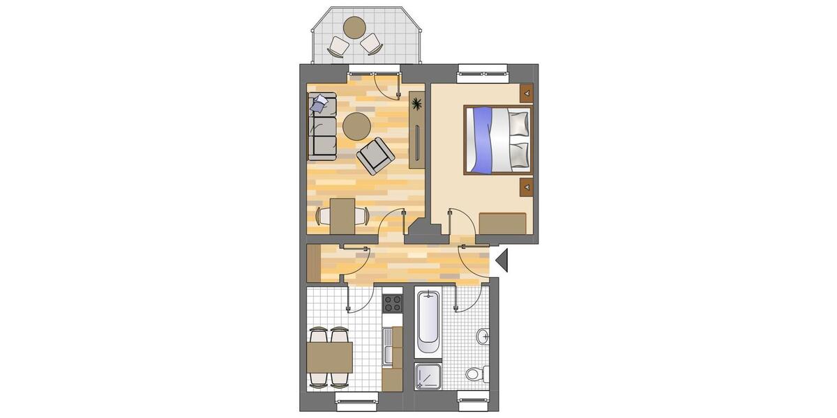 Etagenwohnung Dortmund Gartenstadt - 2 Zimmer, 49 m&sup2;, 485&euro; | Angebot:26373554