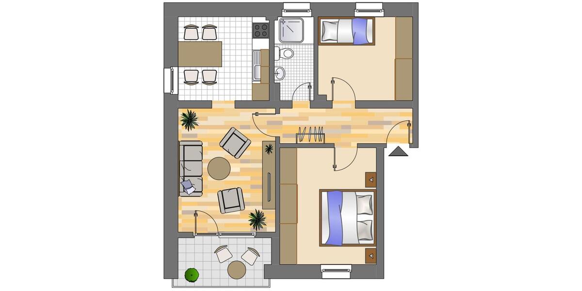 Erdgeschoßwohnung Dortmund Huckarde - 3 Zimmer, 59 m&sup2;, 519&euro; | Angebot:26427131