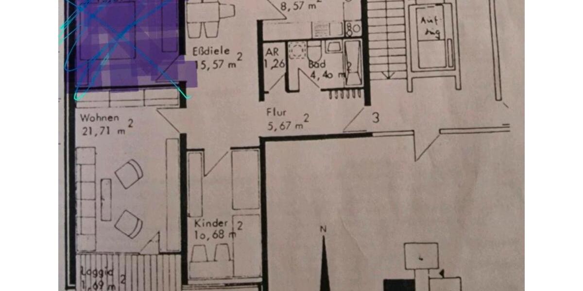 Etagenwohnung Recklinghausen Berghausen - 2 Zimmer, 85 m&sup2;, 560&euro; | Angebot:26409031