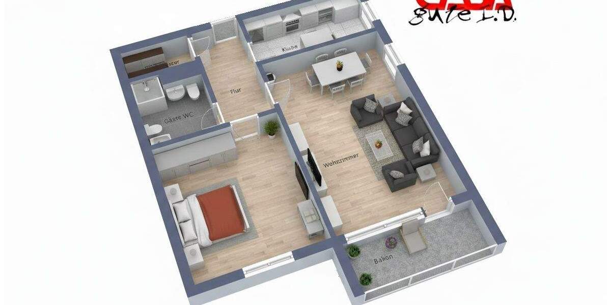 Etagenwohnung Hagen Boele - 2 Zimmer, 66 m&sup2;, 129.000&euro; | Angebot:24697116