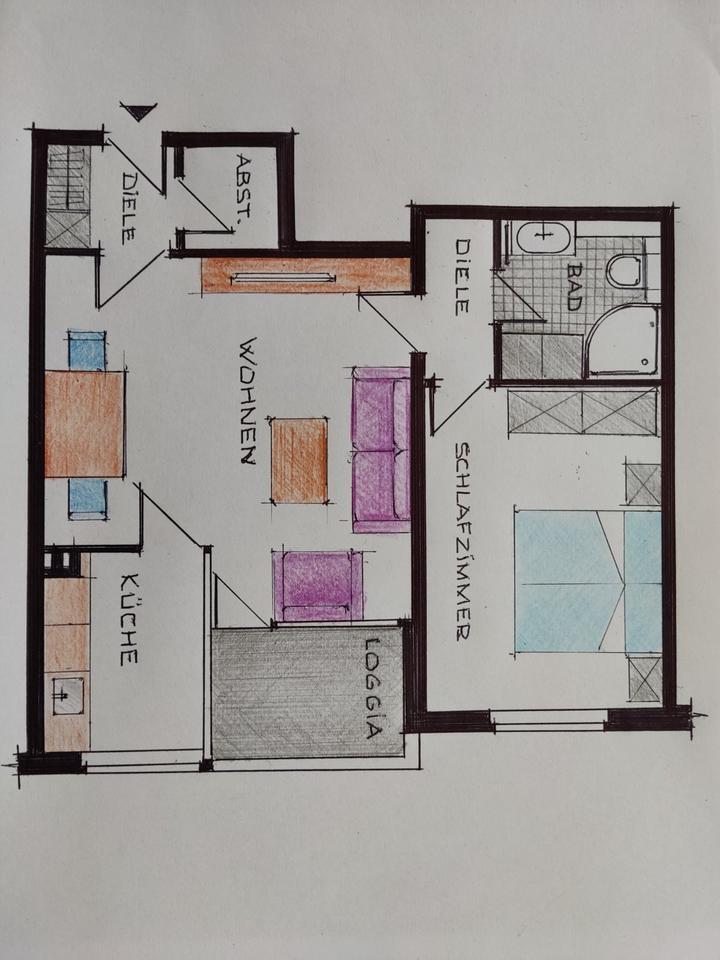 2 Zimmer Wohnung im 1. OG mit Balkon von privat in Heiligenhaus