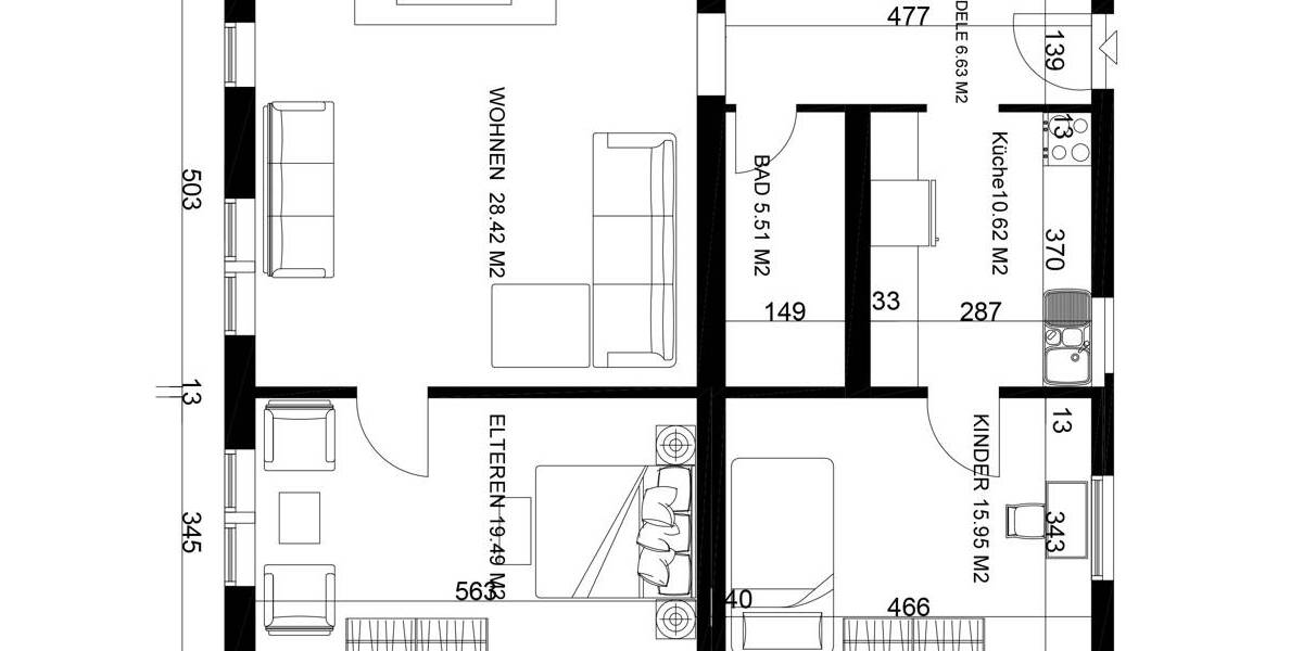 Etagenwohnung Gelsenkirchen Ückendorf - 3 Zimmer, 84 m&sup2;, 131.000&euro; | Angebot:25687793
