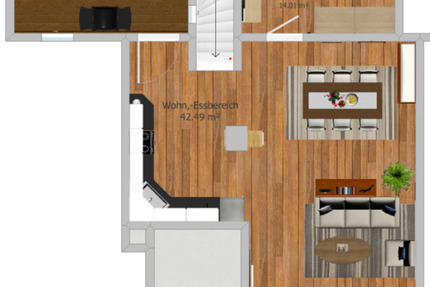 Genehmigte Wohnung mit Dachterrasse – Wohnen auf zwei Ebenen 4.5 zimmer