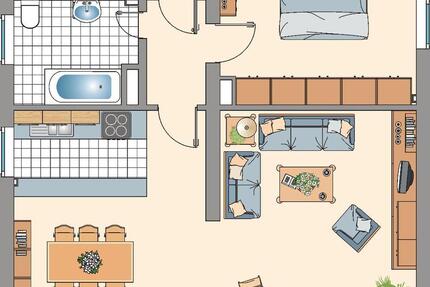 Geräumige 2,5 Zimmer Wohnung im Erdgeschoss mit Wannenbad und Bezugsfertig 2.5 zimmer