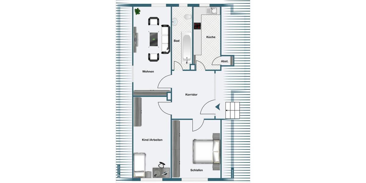 Etagenwohnung Herdecke - 3.5 Zimmer, 90 m&sup2;, 800&euro; | Angebot:26489424