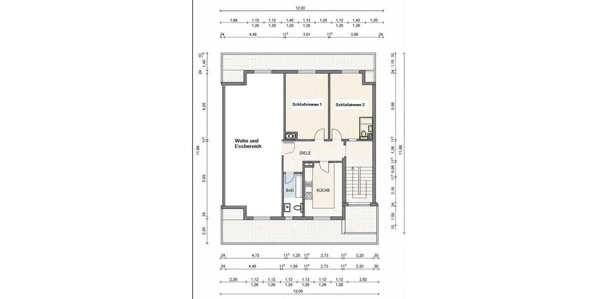 Dachgeschoßwohnung Dortmund Brackel - 3.5 Zimmer, 83 m&sup2;, 800&euro; | Angebot:27536439