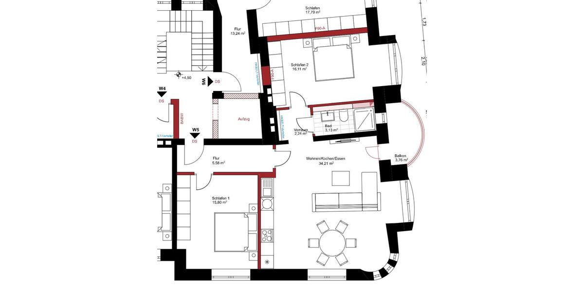 Etagenwohnung Dortmund Innenstadt West - 2 Zimmer, 82 m&sup2;, 1.350&euro; | Angebot:25759322