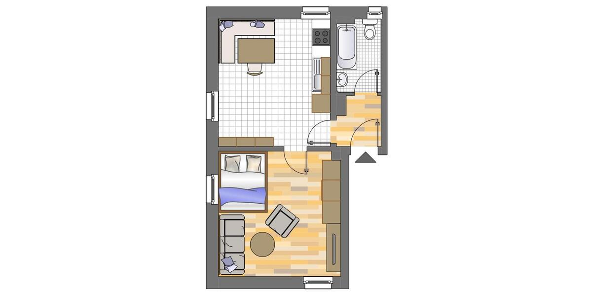 Erdgeschoßwohnung Dortmund Gartenstadt - 1 Zimmer, 36 m&sup2;, 374&euro; | Angebot:25648636
