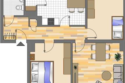 Wohnung Dortmund Gartenstadt - 3 Zimmer, 76 m&sup2;, 699&euro; | Angebot:27505761