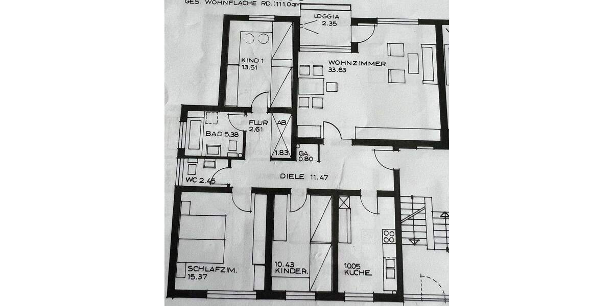 Etagenwohnung Essen Kettwig - 4 Zimmer, 111 m&sup2;, 309.000&euro; | Angebot:25749962