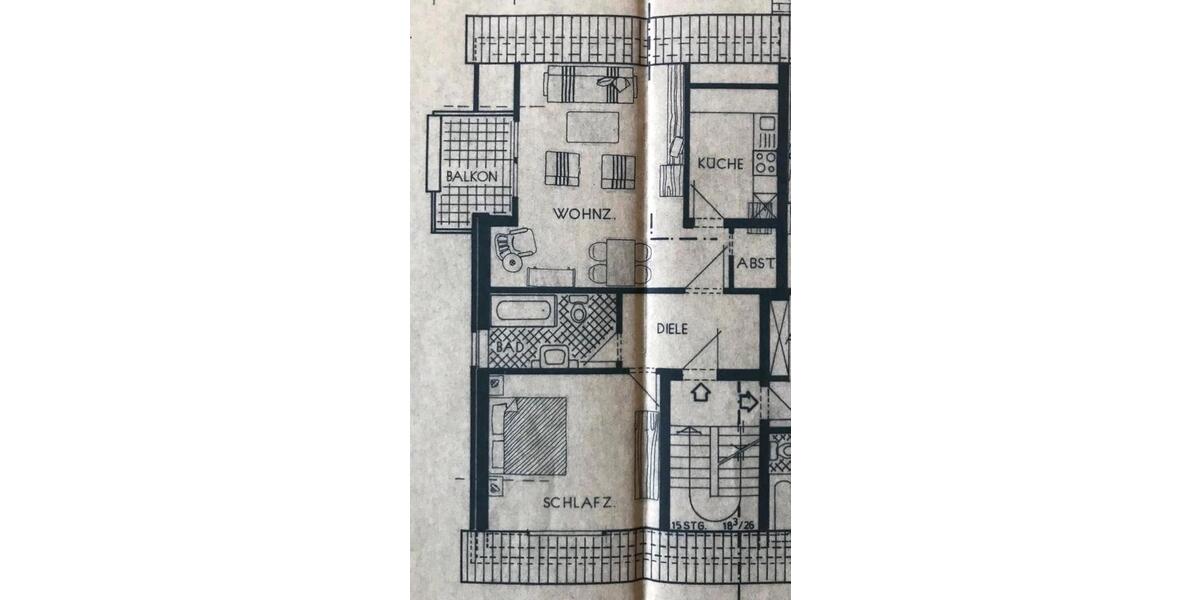 Dachgeschoßwohnung Recklinghausen Hillerheide - 2 Zimmer, 63 m&sup2;, 525&euro; | Angebot:25056179