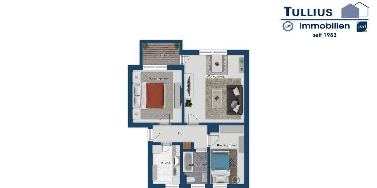 Etagenwohnung Essen Borbeck-Mitte - 3 Zimmer, 65 m&sup2;, 165.000&euro; | Angebot:25427936