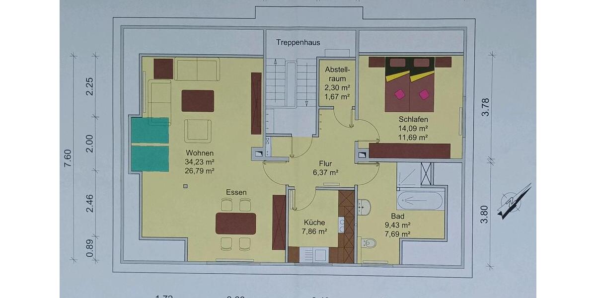 Dachgeschoßwohnung Selm - 2 Zimmer, 65 m&sup2;, 590&euro; | Angebot:26134660