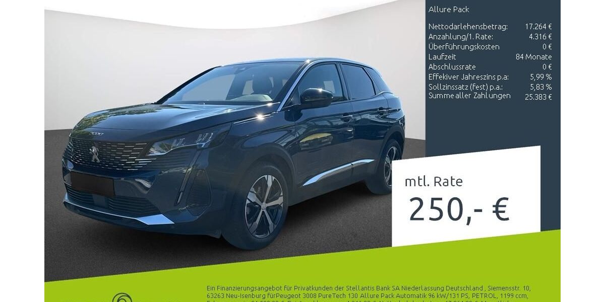 Peugeot 3008 32.606 km 21.280 &euro; Dortmund 44263
