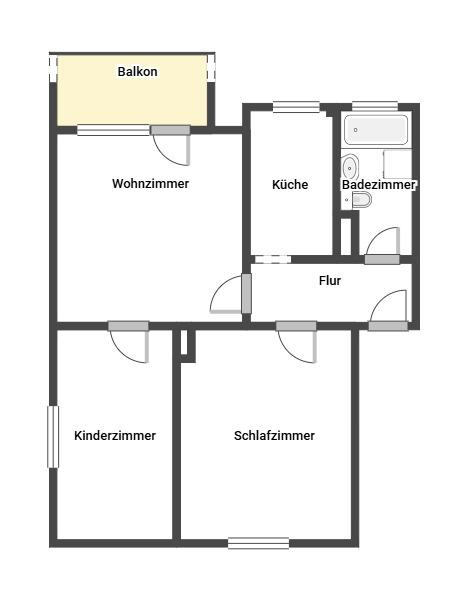 Etagenwohnung Dortmund Huckarde - 3 Zimmer, 53 m&sup2;, 427&euro; | Angebot:25552171