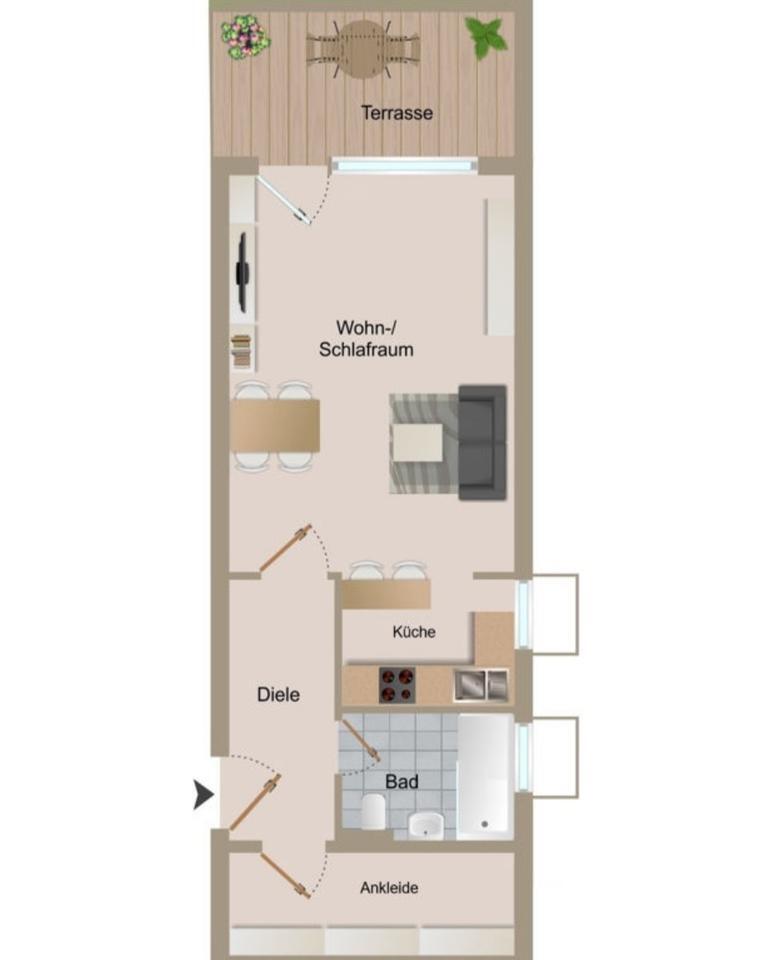 Vollständig möblierte Wohnung inkl. Kfz Stellplatz in top Lage zimmer
