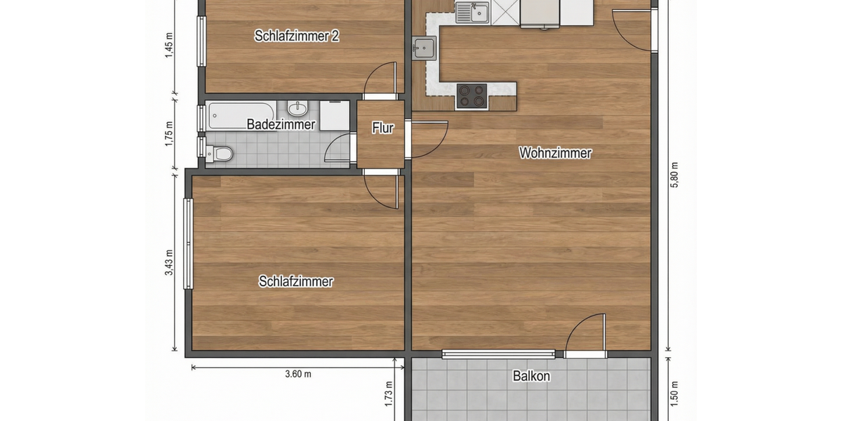 Geräumige möblierte 3-Zimmer-Wohnung mit 2 Bädern & Tiefgarage - Gladbeck Innenstadt - Etagenwohnung Gladbeck | Angebot:25813840