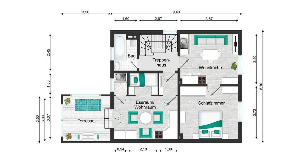Doppelhaushälfte Mülheim an der Ruhr Styrum - 8 Zimmer, 143 m&sup2;, 349.000&euro; | Angebot:25317266