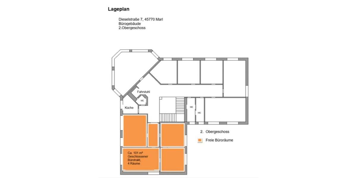 Bürotrakt mit 4 Räumen + Flur als All-In-Miete in Marl ca. 100m² zimmer