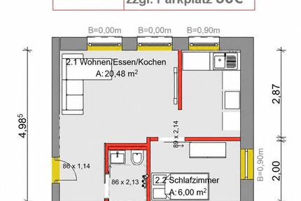 Wohnung Dortmund Grevel - 1 Zimmer, 29 m&sup2;, 500&euro; | Angebot:27553980