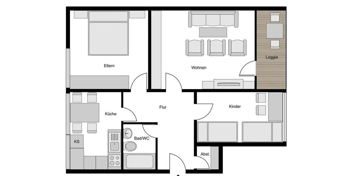 Etagenwohnung Herne Sodingen - 3 Zimmer, 74 m&sup2;, 670&euro; | Angebot:26649716
