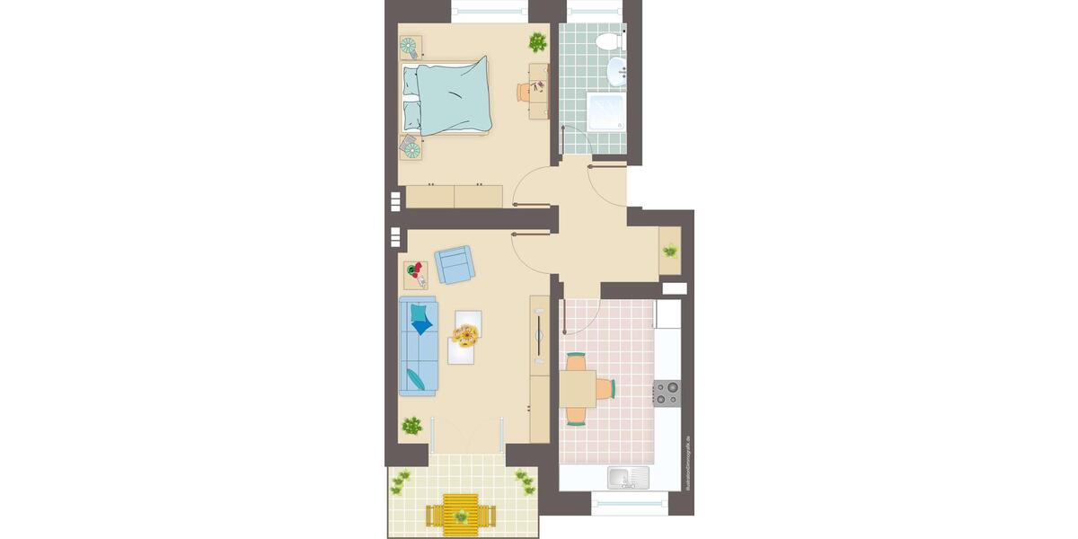 Etagenwohnung Essen Stadtbezirk III - 2 Zimmer, 52 m&sup2;, 500&euro; | Angebot:26048260