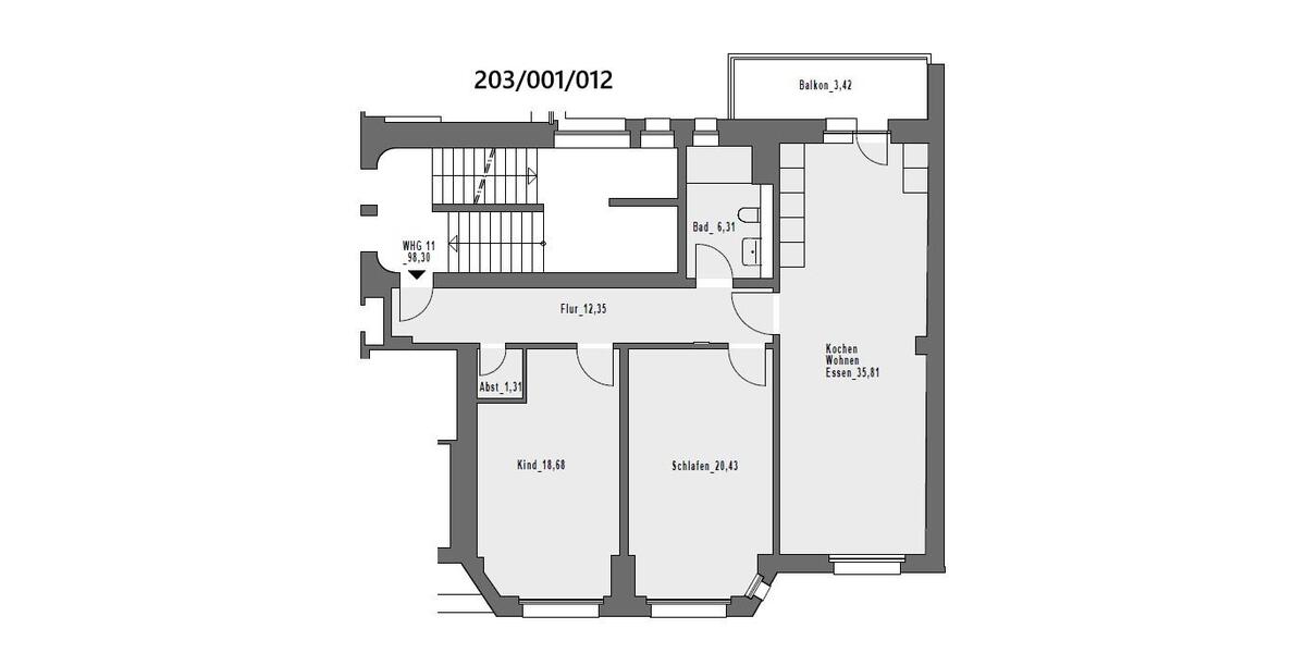 Etagenwohnung Hagen Hagen-Nord - 3 Zimmer, 98 m&sup2;, 938&euro; | Angebot:26676307