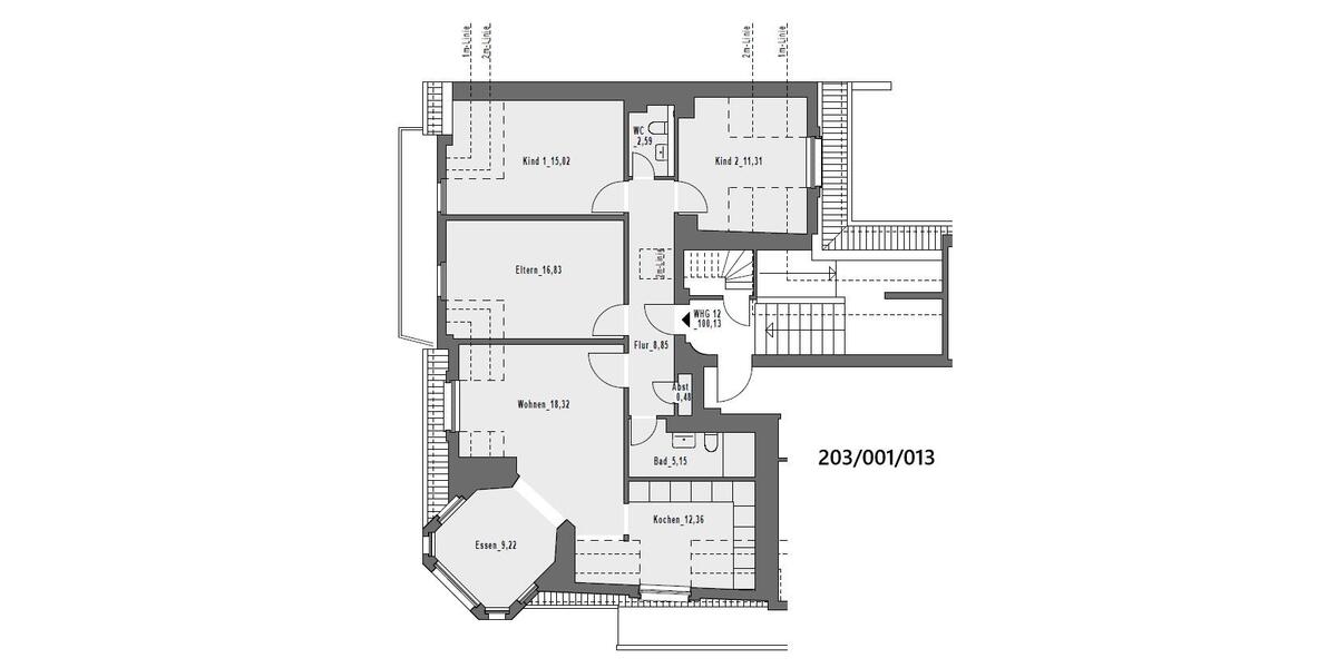 Dachgeschoßwohnung Hagen Hagen-Nord - 4 Zimmer, 100 m&sup2;, 923&euro; | Angebot:25323331