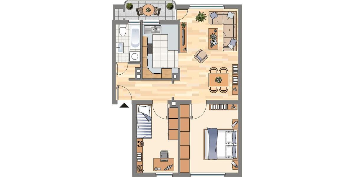 Etagenwohnung Castrop-Rauxel Deinighausen - 3 Zimmer, 57 m&sup2;, 489&euro; | Angebot:25722258