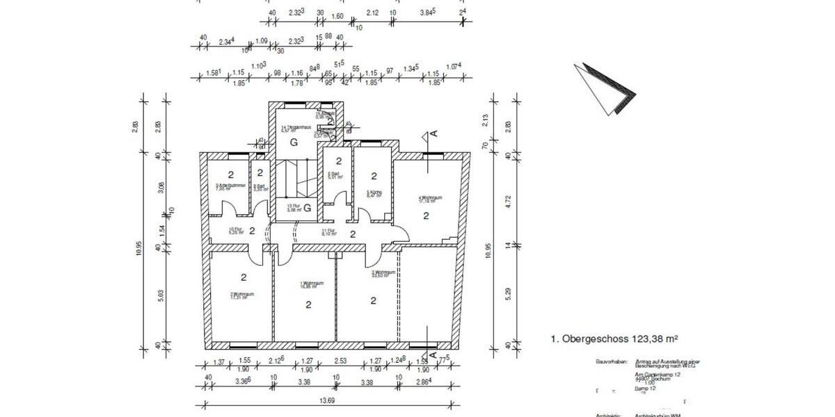 Etagenwohnung Bochum Bochum-Nord - 5.5 Zimmer, 124 m&sup2;, 1.004&euro; | Angebot:25294100