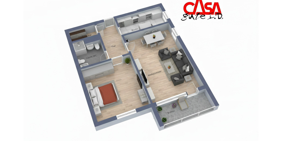 Etagenwohnung Hagen Boele - 2 Zimmer, 66 m&sup2;, 129.000&euro; | Angebot:25728994