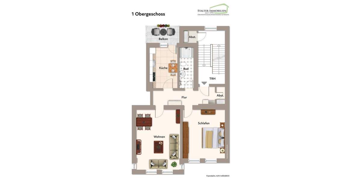 Frisch sanierte Zwei-Zimmer-Wohnung mit großem Balkon in ruhiger Innenstadtlage von Hattingen 2 zimmer