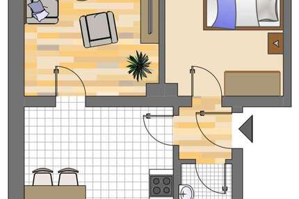 Wohnung Dortmund Gartenstadt - 2 Zimmer, 48 m&sup2;, 474&euro; | Angebot:27098214
